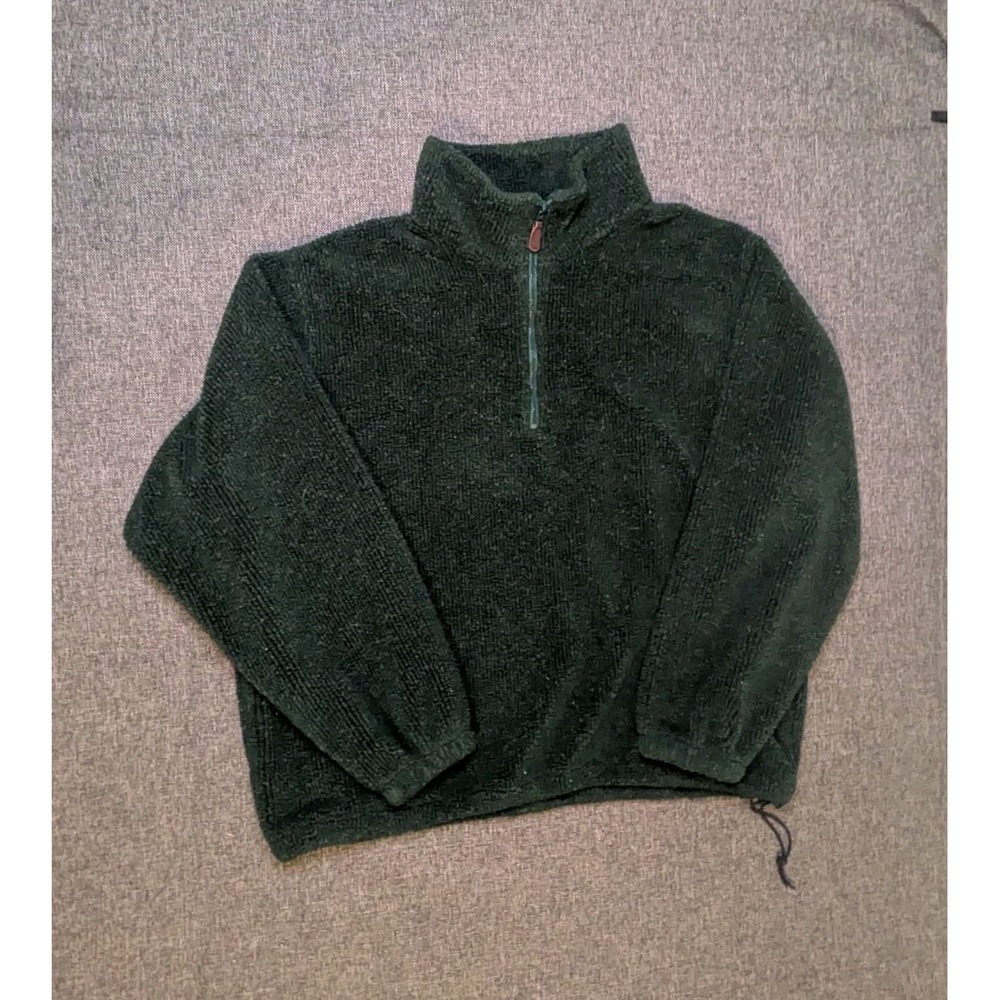 Vintage Cabelas Full Zip Fleece Jacket Men's Size XL Forest Green Sweatshirt